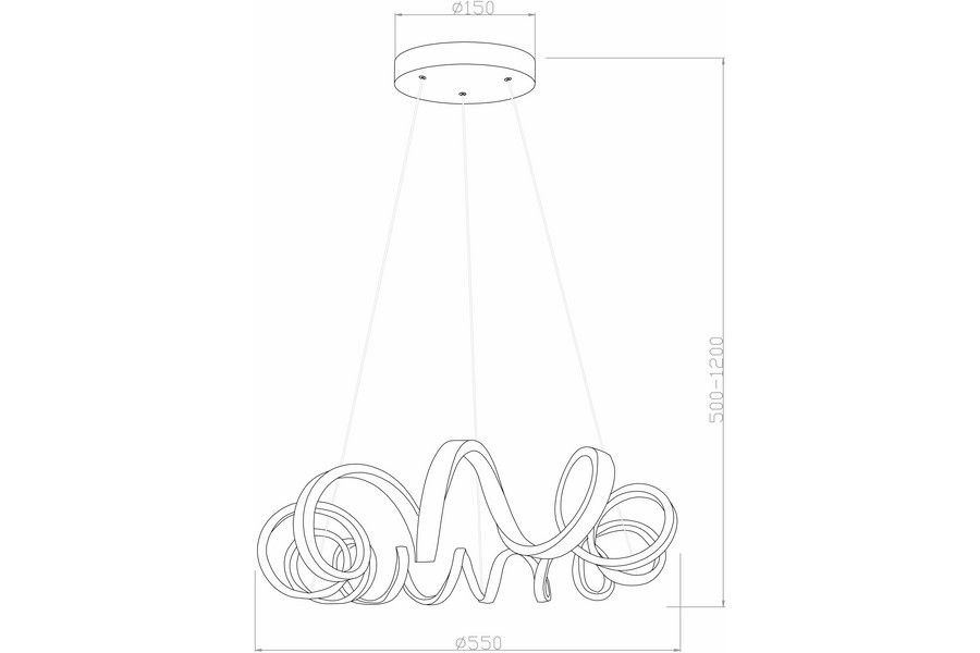 LOOP visiaci ledkový luster matný zlatý na diaľkové ovládanie 1xLED/40W/4000K priemer: 55cm